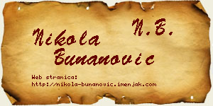 Nikola Bunanović vizit kartica